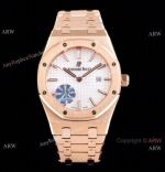 JF Audemars Piguet Lady Royal Oak 67650st Watch Rose Gold White Dial 33mm